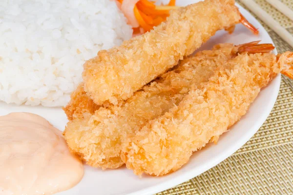 Diepe gebakken garnalen ebi tempura — Stockfoto