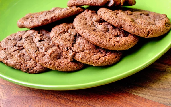 Double Chocolate Chip Cookies — Stock Photo, Image