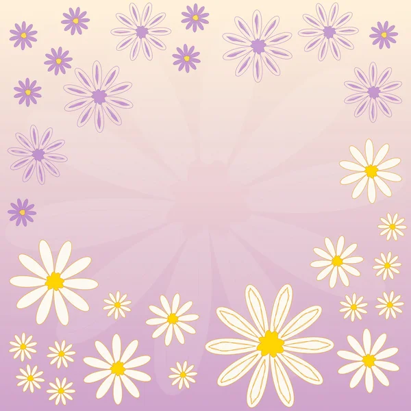 矢量模式的白色和淡紫色雏菊 — 图库矢量图片