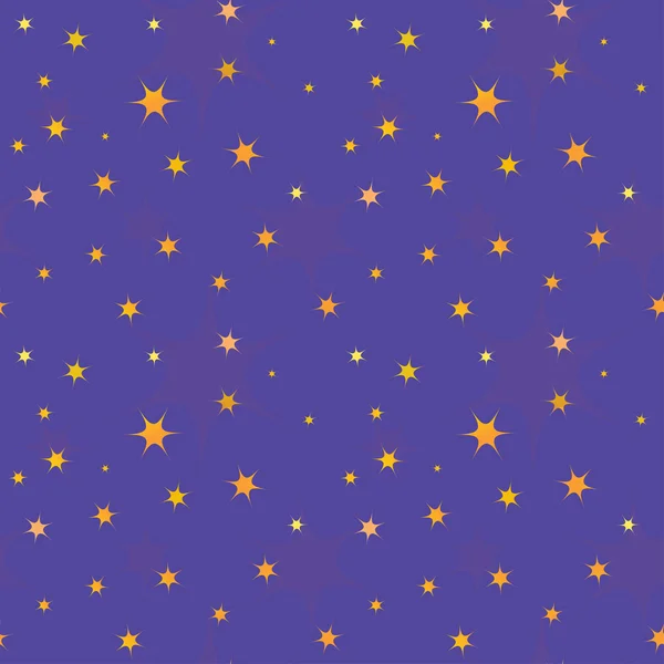 Imagen sin costura vectorial del cielo nocturno con estrellas — Vector de stock