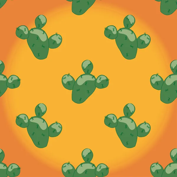 Vector seamless pattern with cactus — Stock Vector