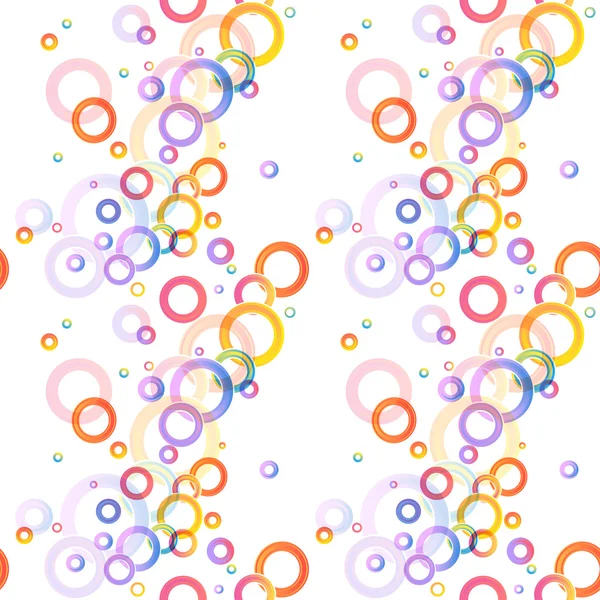 Vector abstract seamless pattern of rainbow rings — Stock Vector