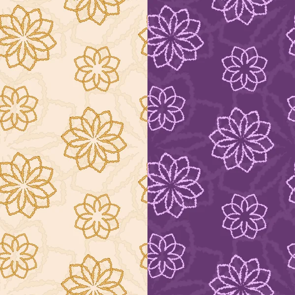 Φορέα που άνευ ραφής μοτίβων αφηρημένη λουλούδια σε ανοιχτόχρωμες και σκουρόχρωμες χρώματα — Διανυσματικό Αρχείο