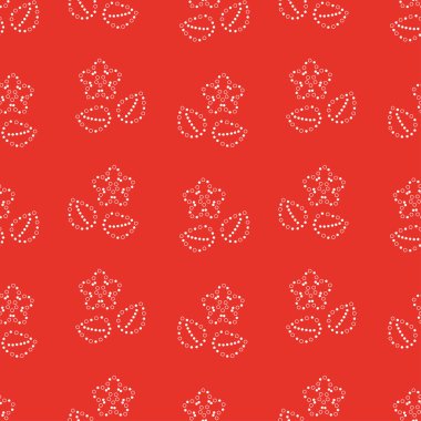 vektör mozaik çiçekler kırmızı arka plan ile seamless modeli