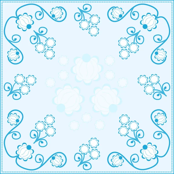 Marco decorativo vectorial en tonos azules — Vector de stock