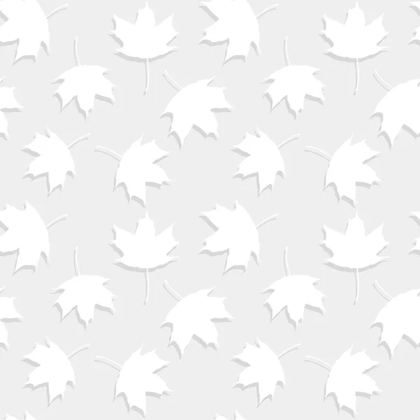 Vector seamless pattern of maple leaves in grayscale — Stock Vector