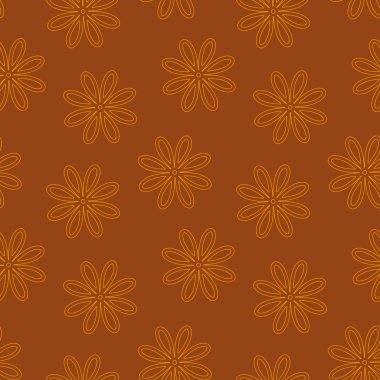 vektör seamless modeli kahverengi zemin soyut çiçek