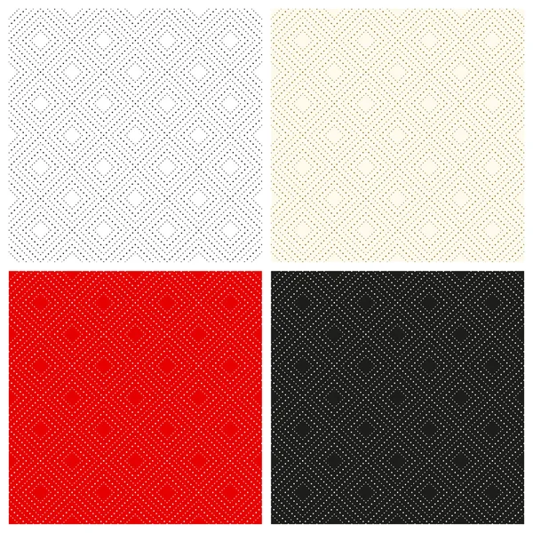 Set of abstract dotty seamless patterns. Vector eps10. — Stock Vector