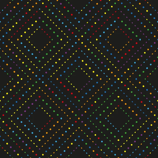 Dotty varicoloured patrón sin costuras sobre un fondo negro. Vector eps 10 . — Archivo Imágenes Vectoriales