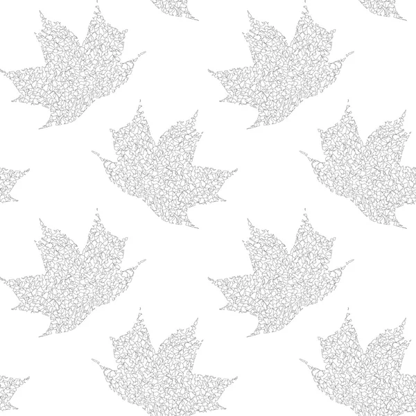 カエデの葉の光黒と白のシームレスなパターン。ベクトルの eps 10. — ストックベクタ