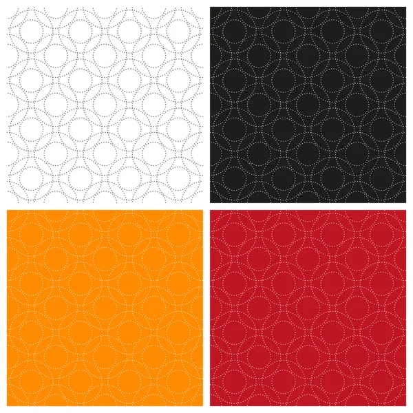 Set of abstract dotty seamless patterns in different colors. Vector eps10. — Stock vektor