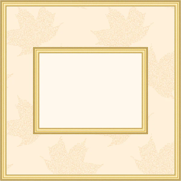 Cadre avec place pour votre texte ou photo dans des tons beige et marron. Le fond de l'illustration est un motif sans couture. Vecteur eps 10 . — Image vectorielle