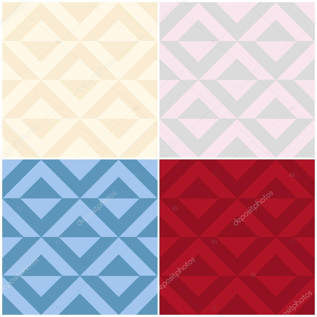 Set of abstract seamless patterns in different colors. Vector eps10.