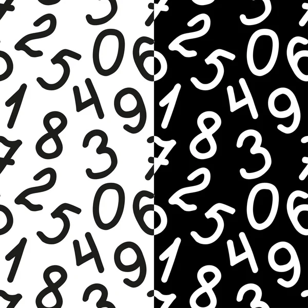 Conjunto de patrones sin costura en blanco y negro con números. Vector eps 10 . Vectores De Stock Sin Royalties Gratis