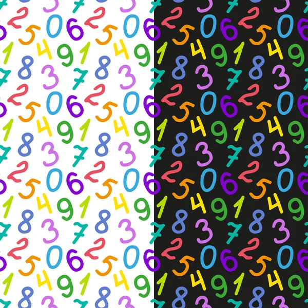 Set of colorful seamless patterns with numbers. Vector eps 10. — Stock Illustration Set of colorful seamless patterns with numbers. Vector eps 10. Stock Vector