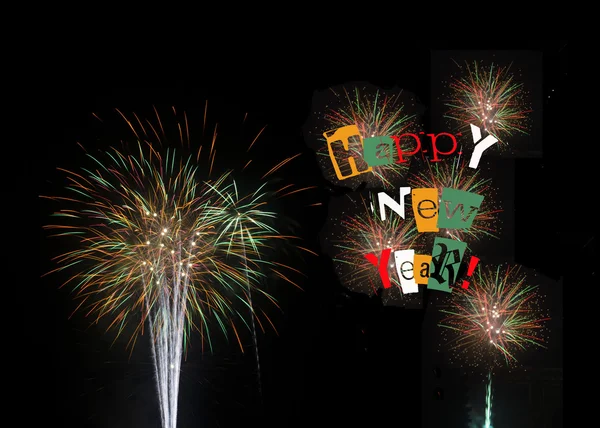 Feuerwerk für ein glückliches neues Jahr 2014 — Stockfoto
