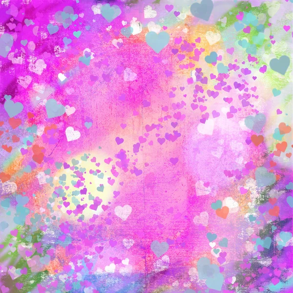 Saint Valentin pastel cœurs grunge fond abstrait avec espace de copie Images De Stock Libres De Droits