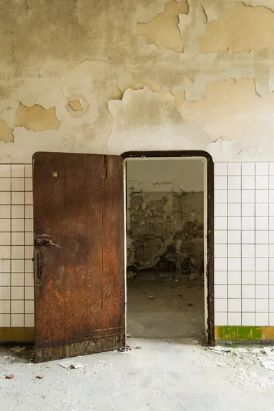 Старая дверь в подвал — стоковое фото