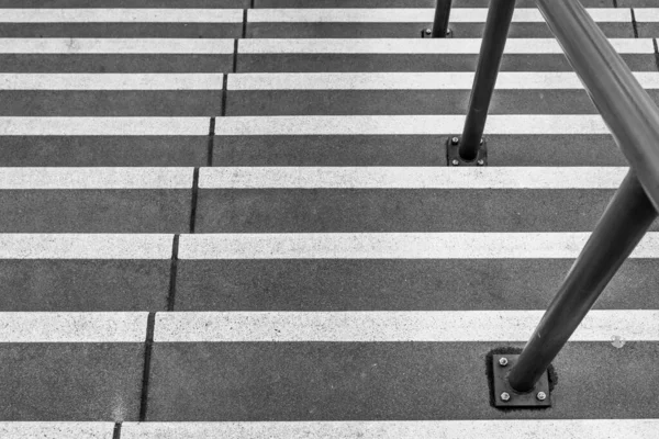 Eine Treppe Mit Geländern Schwarz Weiß Einer Stadt — Stockfoto