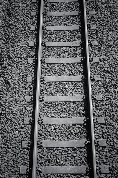 Железнодорожная Голень Видом Сверху Черно Белом Цвете — стоковое фото