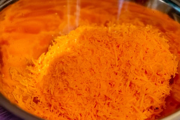 Fresh Cut Carrot Salad Bowl — Stock Photo, Image