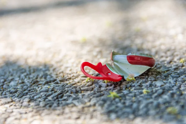 Plastic Afval Straat Close Selectieve Focus — Stockfoto