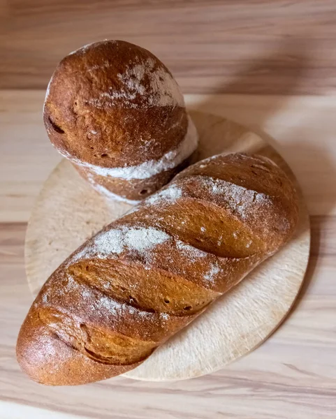 Pão Fresco Cozinha Com Vista Cima — Fotografia de Stock