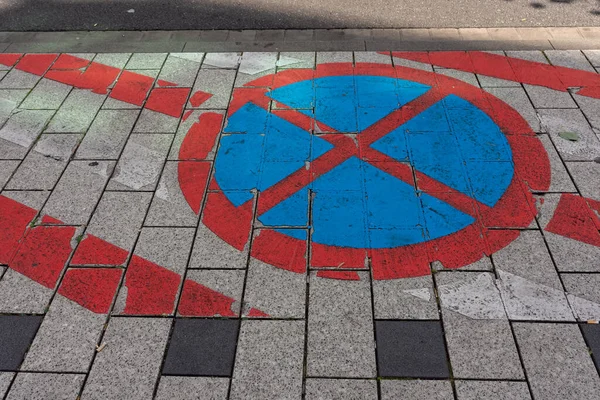 Stopping Zone City Street Germany — Foto Stock