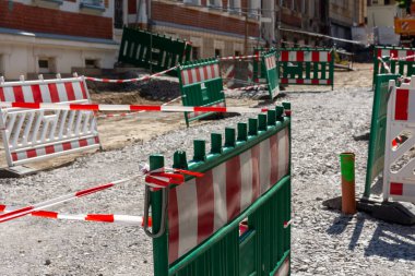a construction site on a street in the city in germany