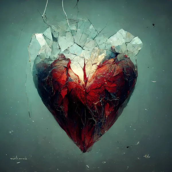 Розбите Серце Ілюстраційна Картина — стокове фото