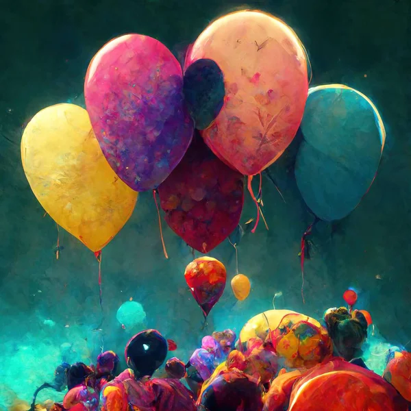 colorful balloons at a party as a illustration