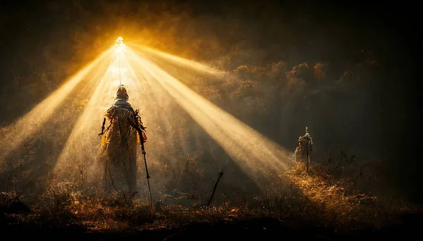Illustration Warrior Front Sunlight — Stockfoto