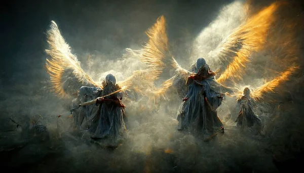 Illustration Angels Swords — Stock Photo, Image