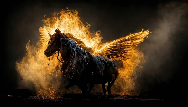 Illustration Hell Horse Fire — Fotografia de Stock