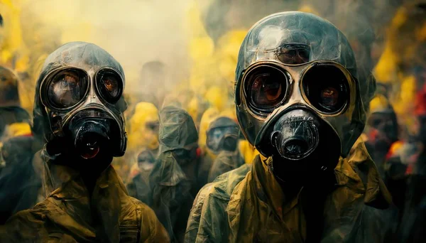 Illustration Gas Mask Chemical Attack — ストック写真