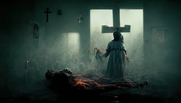 Illustrative Representation Exorcism Church — Stock Photo, Image