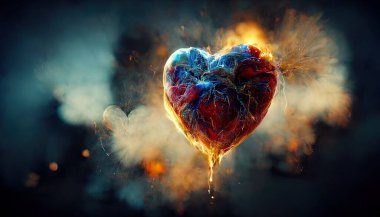 a illustration a heart that dissolves
