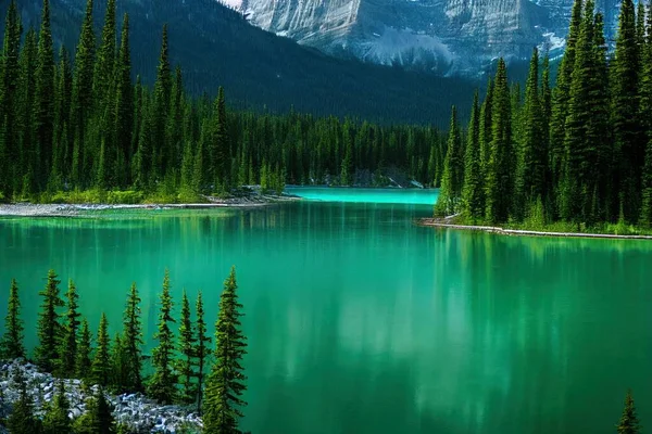 a illustration of a lake in canada