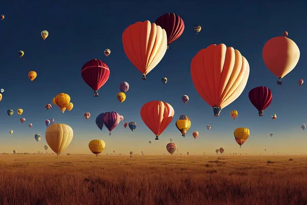 a illustration of hot air balloons in the sky