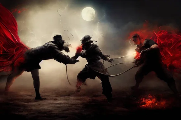 Ilustração Pesadelo Batalha Dos Demônios — Fotografia de Stock