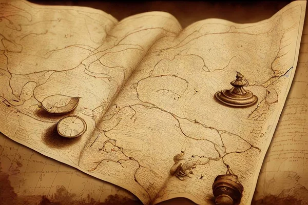 a illustration of a old treasure map