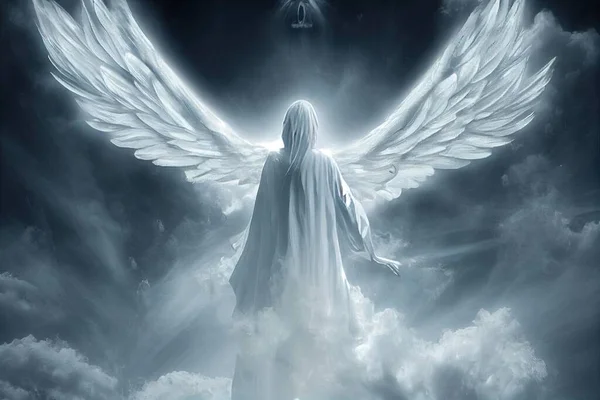 Иллюстрация Белого Ангела Тумане — стоковое фото