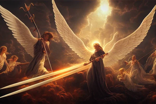 Eine Illustration Von Engeln Himmel — Stockfoto