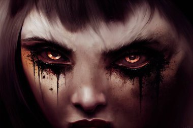 a illustration of a female demon