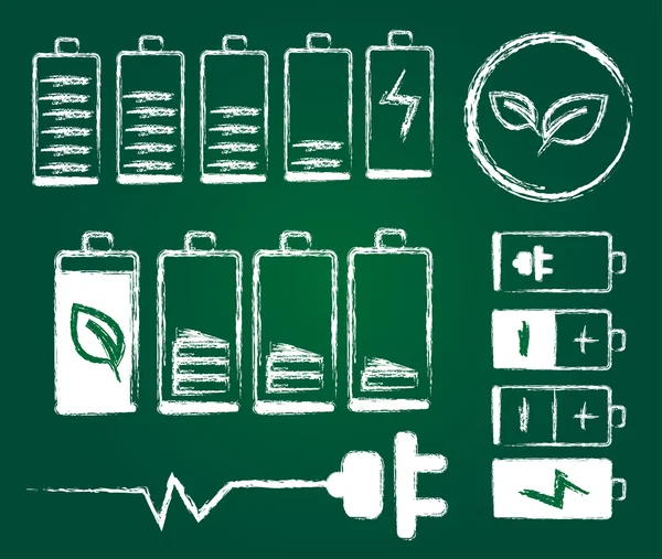 yazı tahtası üzerinde pil şarj düzeyi göstergeleri tasarım kroki