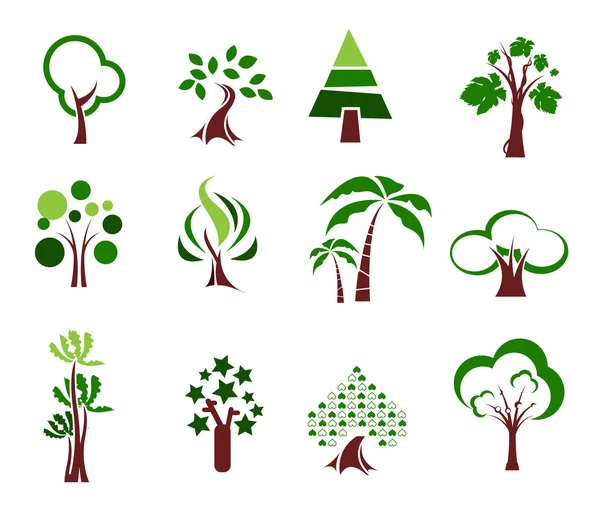 Tree icons set — Stock Vector