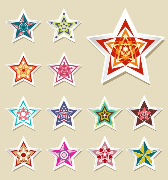 Autocollants vectoriels Star vintage . — Image vectorielle