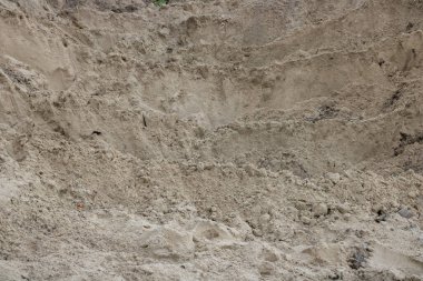 Yakın planda kum yığını. İnşaat sektörü.