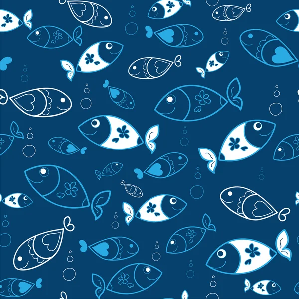 Fish seamless pattern — Stock Vector