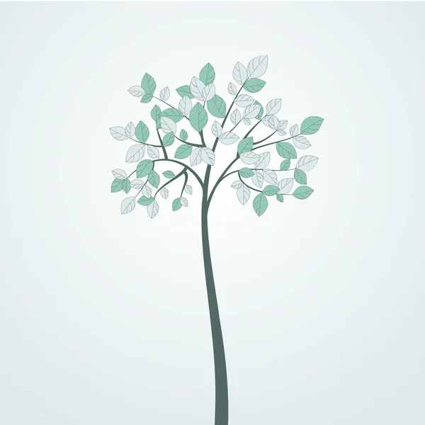 Gestileerde boom met natuurlijke bladeren. — Stockvector